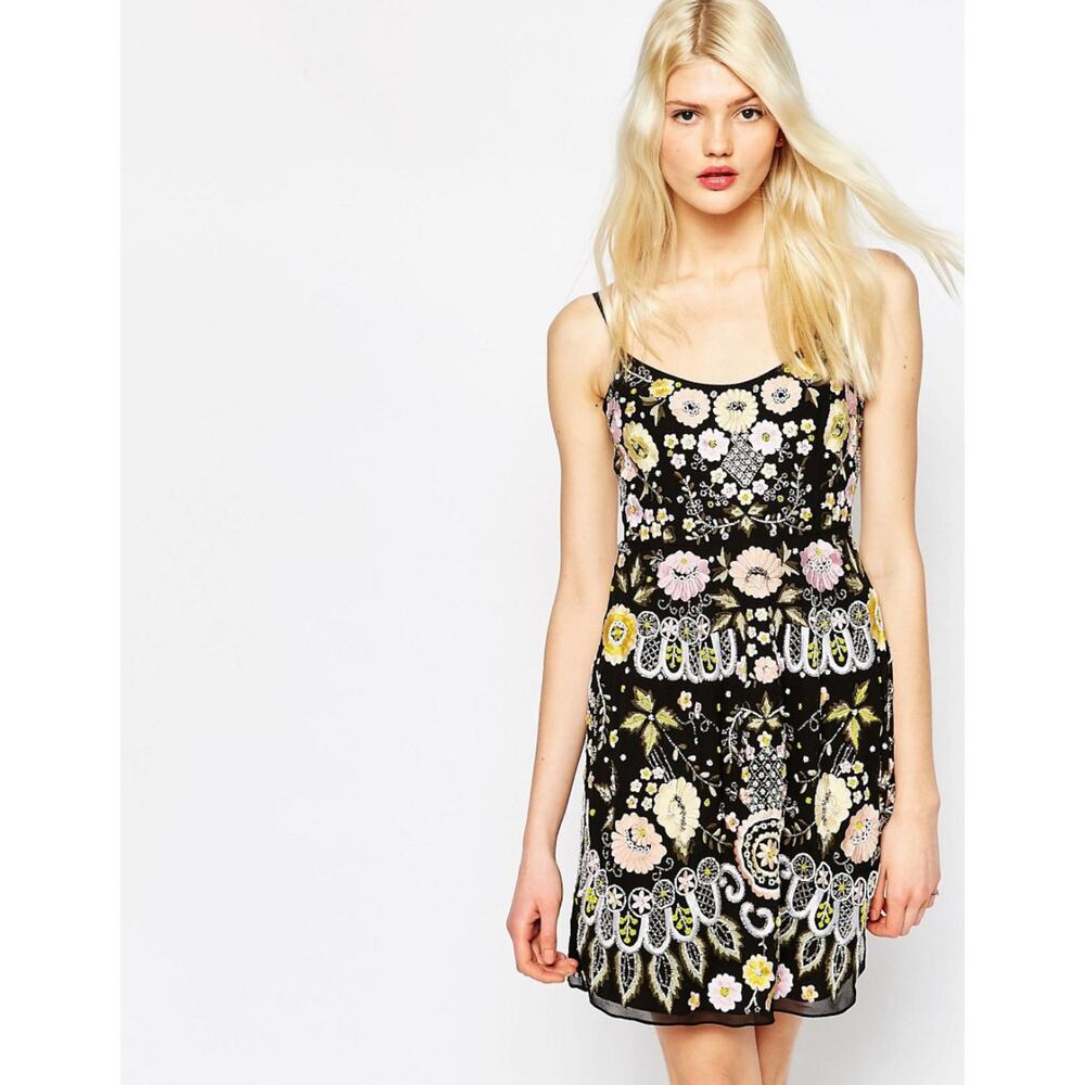 Needle & Thread Embroidery Beaded Embellished Floral Prom Dress Size US 6